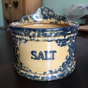 Vintage Pfaltzgraff America Salt Spongware Spongeware Crock